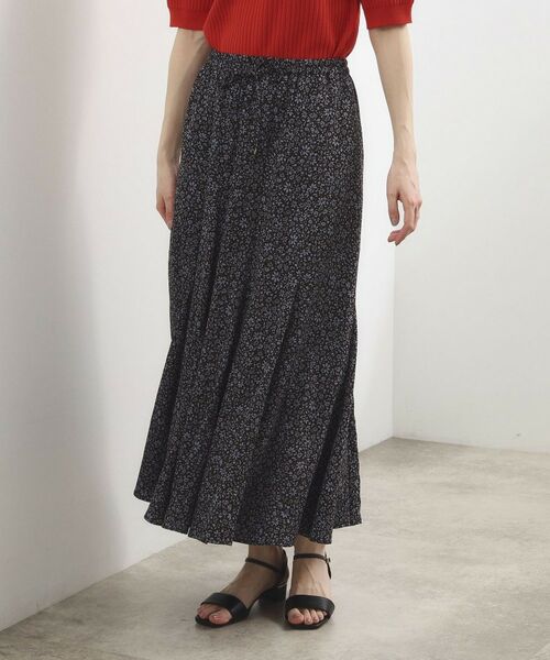 grove / グローブ ロング・マキシ丈スカート | プリント マーメイドスカート（ブラウンフラワー(144)）