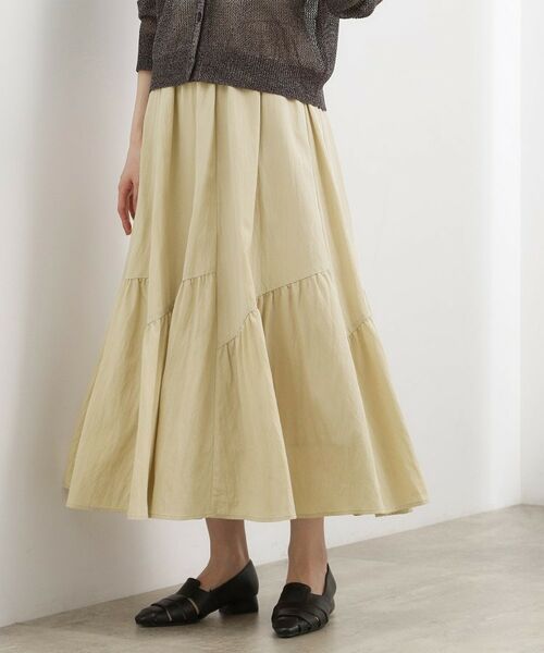 grove / グローブ ロング・マキシ丈スカート | エスカルゴティアードスカート（グレージュ(050)）