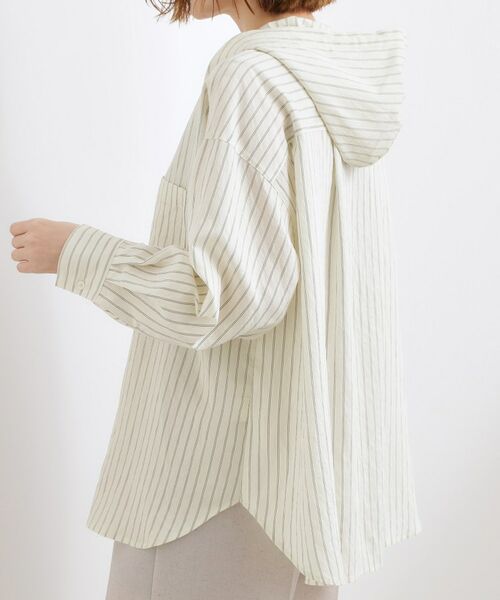 grove / グローブ シャツ・ブラウス | ストライプ フーディシャツ | 詳細10