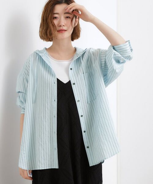 grove / グローブ シャツ・ブラウス | ストライプ フーディシャツ | 詳細5