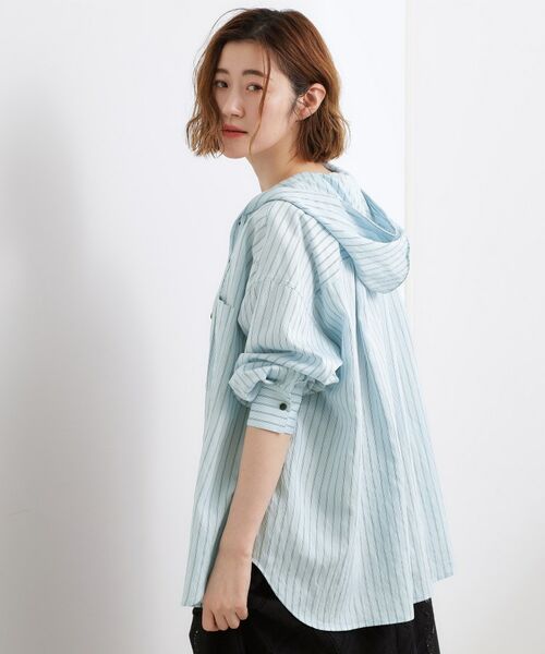 grove / グローブ シャツ・ブラウス | ストライプ フーディシャツ | 詳細6
