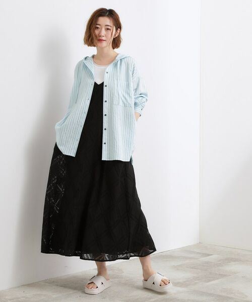 grove / グローブ シャツ・ブラウス | ストライプ フーディシャツ | 詳細7