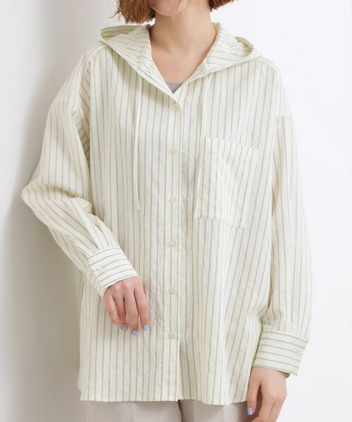 grove / グローブ シャツ・ブラウス | ストライプ フーディシャツ | 詳細9