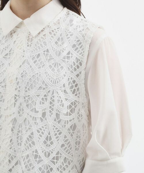 grove / グローブ シャツ・ブラウス | レースベスト×シアーブラウスSET | 詳細13