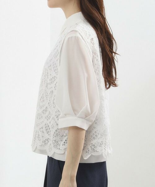 grove / グローブ シャツ・ブラウス | レースベスト×シアーブラウスSET | 詳細9