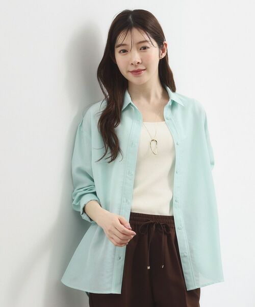 grove / グローブ シャツ・ブラウス | イージーケアシアーシャツ(サックスブルー(090))