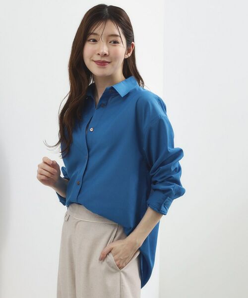 grove / グローブ シャツ・ブラウス | イージーケアシアーシャツ(ブルー(093))