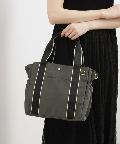 grove / グローブ トートバッグ | 【撥水】ギャザーラインテープ2WAYトート（チャコールグレー(013)）