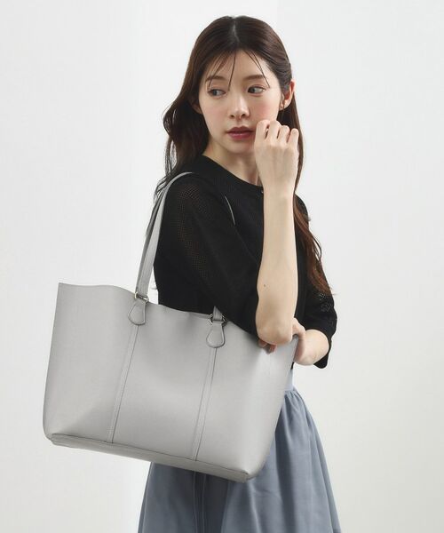 grove / グローブ トートバッグ | ラインハンドルあおりA4トート（ライトグレー(011)）
