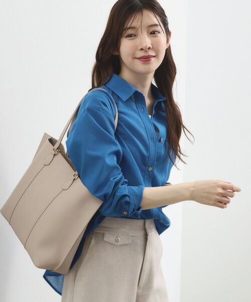 grove / グローブ トートバッグ | ラインハンドルあおりA4トート（グレージュ(050)）