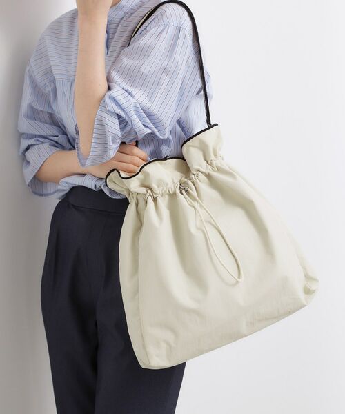 grove / グローブ ショルダーバッグ | 【撥水】巾着トリミングワンショルダー（アイボリー(004)）