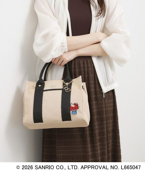 grove / グローブ トートバッグ | 【ハローキティ】Leeスクエア2WAYトート（ライトベージュ(551)）