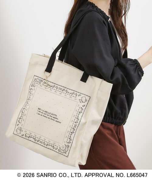 grove / グローブ トートバッグ | 【ハローキティ】バンダナプリント多機能トート（ブラック(019)）