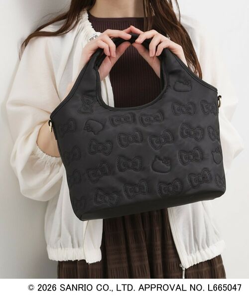 grove / グローブ トートバッグ | 【ハローキティ】撥水キルトクリテトート（ブラック(019)）