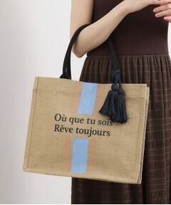 grove / グローブ トートバッグ | ストライプジュートタッセルA4トート