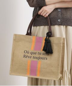 grove / グローブ トートバッグ | ストライプジュートタッセルA4トート