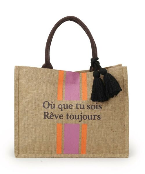 grove / グローブ トートバッグ | ストライプジュートタッセルA4トート | 詳細10