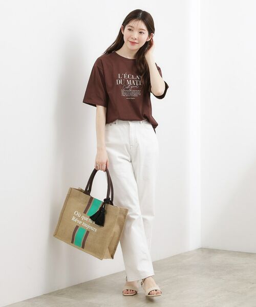 grove / グローブ トートバッグ | ストライプジュートタッセルA4トート | 詳細2