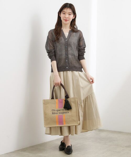 grove / グローブ トートバッグ | ストライプジュートタッセルA4トート | 詳細4