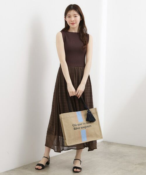 grove / グローブ トートバッグ | ストライプジュートタッセルA4トート | 詳細6