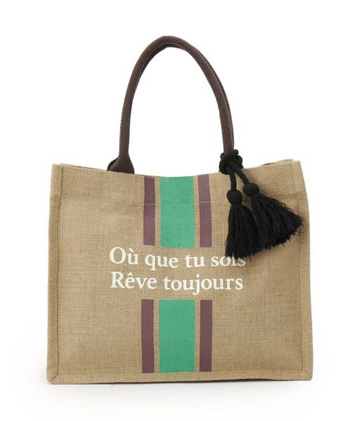 grove / グローブ トートバッグ | ストライプジュートタッセルA4トート | 詳細8