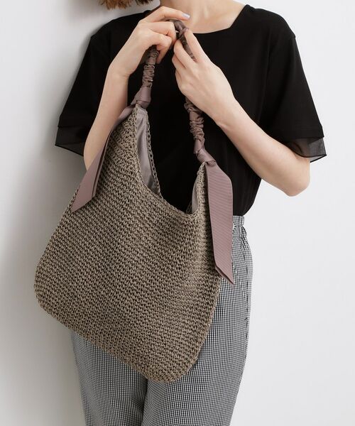 grove / グローブ ショルダーバッグ | リボンペーパーワンショルダー（チャコールグレー(013)）