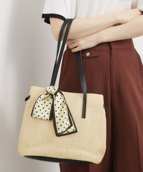 grove / グローブ トートバッグ | PPスカーフ付き2WAYトート（ブラック(019)）