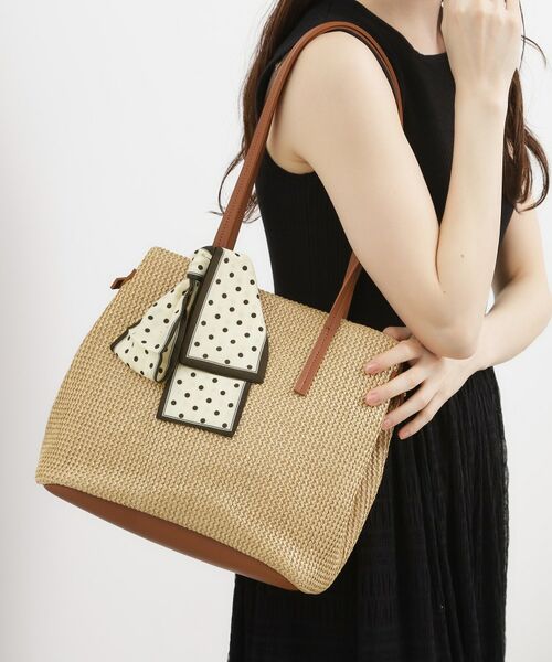 grove / グローブ トートバッグ | PPスカーフ付き2WAYトート（キャメルブラウン(041)）