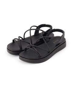 grove / グローブ サンダル | 【人間工学】ワンタッチラインストーンストラップ厚底サンダル