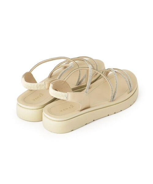 grove / グローブ サンダル | 【人間工学】ワンタッチラインストーンストラップ厚底サンダル | 詳細3