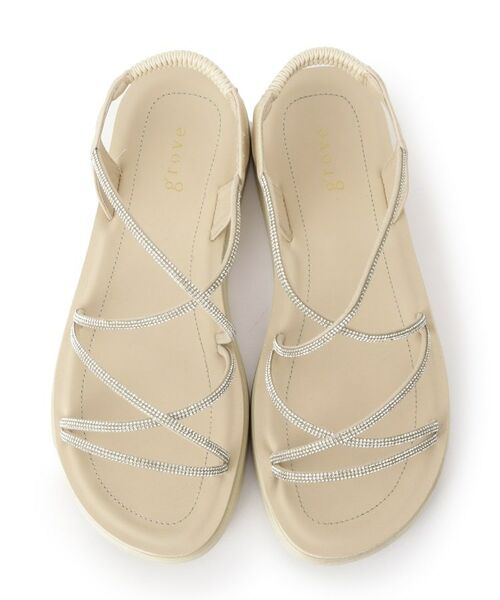grove / グローブ サンダル | 【人間工学】ワンタッチラインストーンストラップ厚底サンダル | 詳細4