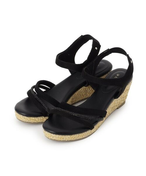 grove / グローブ サンダル | ★キラキラビジューワンタッチサンダル（ブラック(419)）