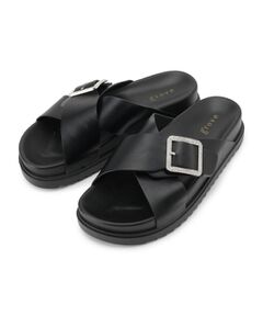 grove / グローブ サンダル | ビジューバックルクロスサンダル