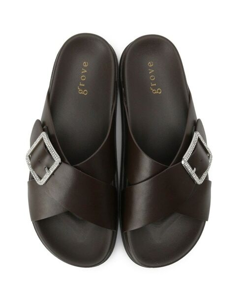 grove / グローブ サンダル | ビジューバックルクロスサンダル | 詳細4