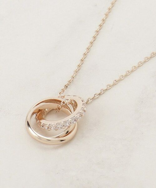 grove / グローブ ネックレス・ペンダント・チョーカー | ミニビジューリングY字アジャスタブルネックレス（ピンクゴールド(005)）