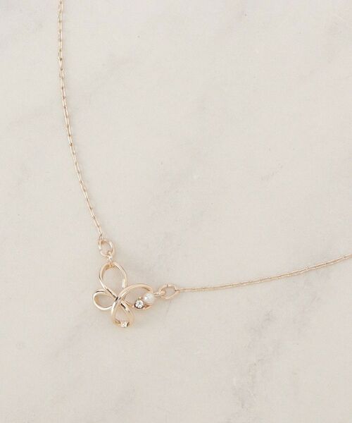 grove / グローブ ネックレス・ペンダント・チョーカー | バタフライプチペンダント（ピンクゴールド(005)）