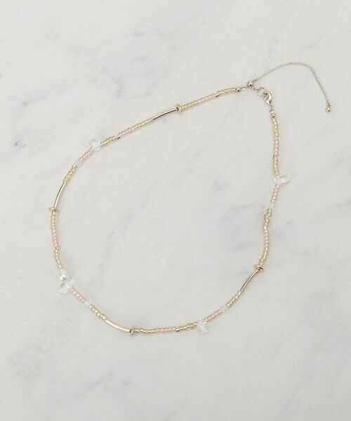 grove / グローブ ネックレス・ペンダント・チョーカー | ランダムビーズショートネックレス（ライトピンク(070)）