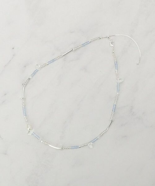 grove / グローブ ネックレス・ペンダント・チョーカー | ランダムビーズショートネックレス（サックスブルー(090)）