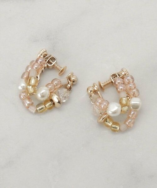 grove / グローブ ピアス・イヤリング | ミックスビーズイヤリング（ライトピンク(070)）