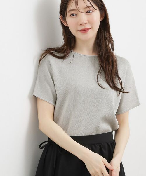 grove / グローブ ニット・セーター | 【シリーズ累計32万枚！名品ニット】やわらかドライタッチ ドルマンニット（シルバー(006)）