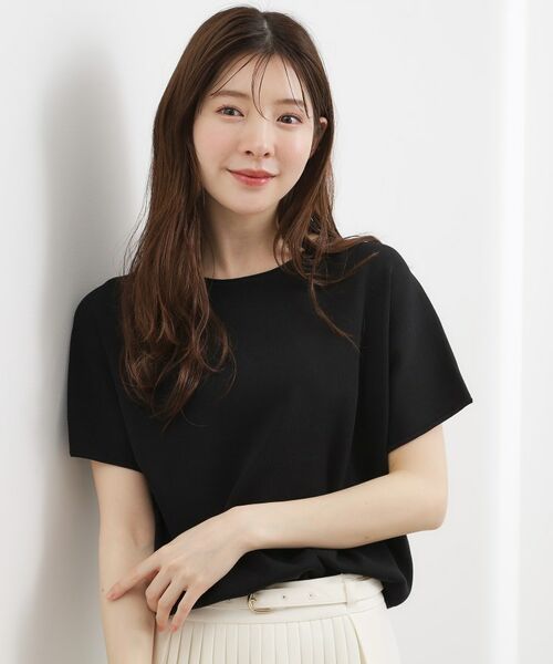 grove / グローブ ニット・セーター | 【シリーズ累計32万枚！名品ニット】やわらかドライタッチ ドルマンニット（ブラック(019)）