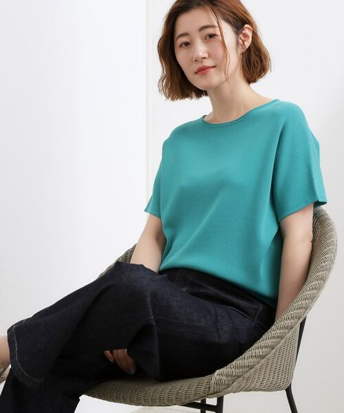 grove / グローブ ニット・セーター | 【シリーズ累計32万枚！名品ニット】やわらかドライタッチ ドルマンニット（ブルーグリーン(097)）