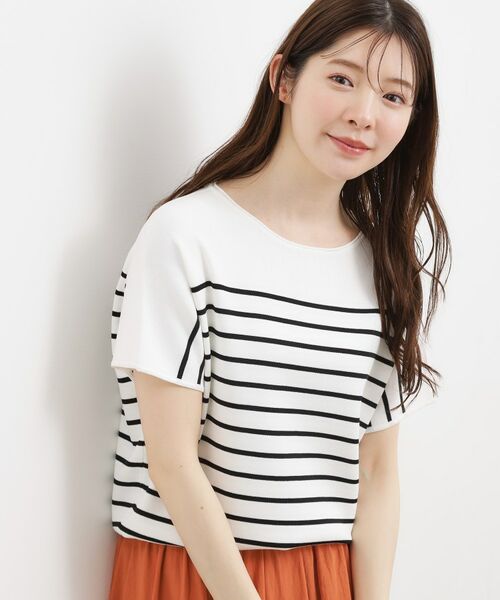 grove / グローブ ニット・セーター | 【シリーズ累計32万枚！名品ニット】やわらかドライタッチ ドルマンニット（オフボーダー(303)）