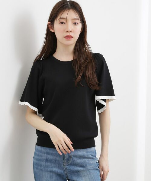 grove / グローブ ニット・セーター | 【名品】やわらかドライタッチ スカラップスリーブニット | 詳細2