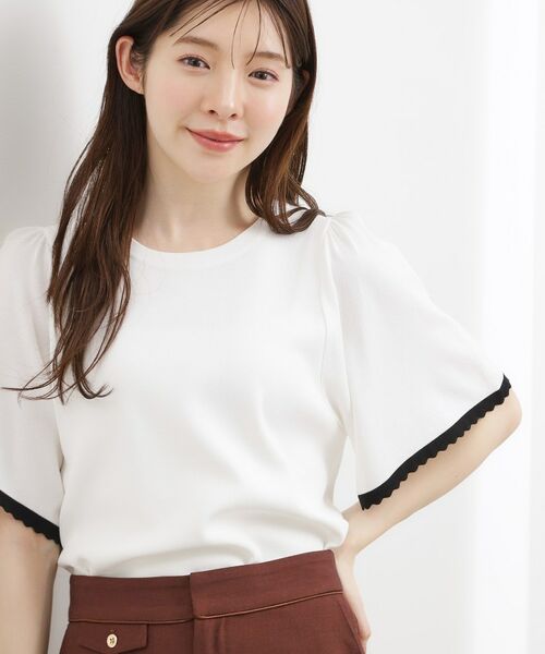 grove / グローブ ニット・セーター | 【名品】やわらかドライタッチ スカラップスリーブニット | 詳細5