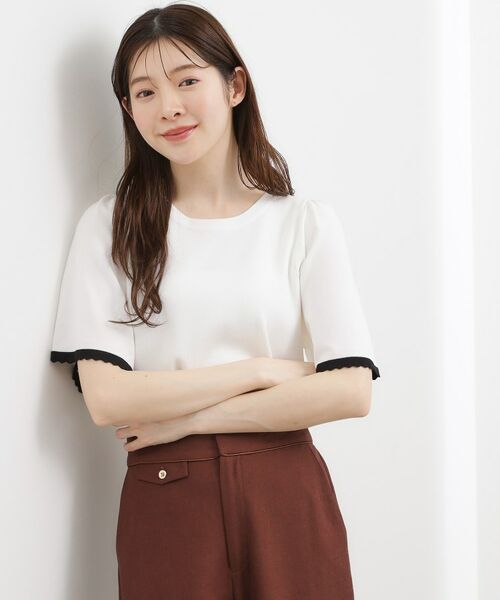 grove / グローブ ニット・セーター | 【名品】やわらかドライタッチ スカラップスリーブニット | 詳細6