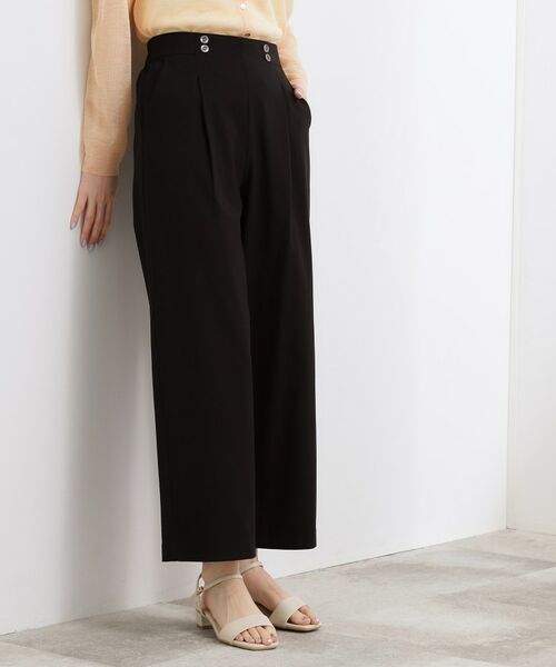 grove / グローブ パンツ | ハイパーストレッチ ワイドクロップドパンツ（ブラック(019)）