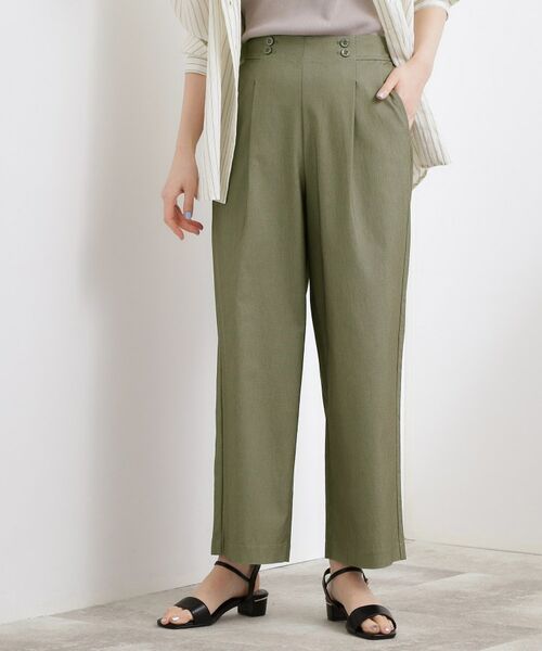 grove / グローブ パンツ | ハイパーストレッチ ワイドクロップドパンツ（カーキ(026)）