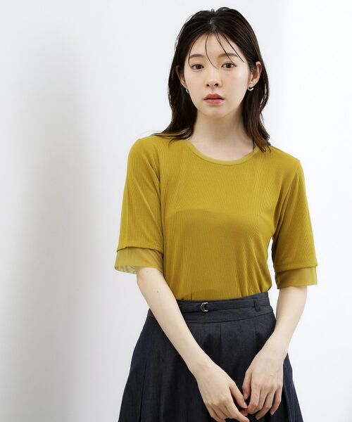 grove / グローブ Tシャツ | 【冷感／UV】チュールトリムテレコTシャツ | 詳細10
