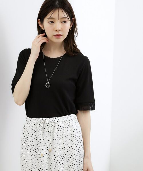 grove / グローブ Tシャツ | 【冷感／UV】チュールトリムテレコTシャツ | 詳細5